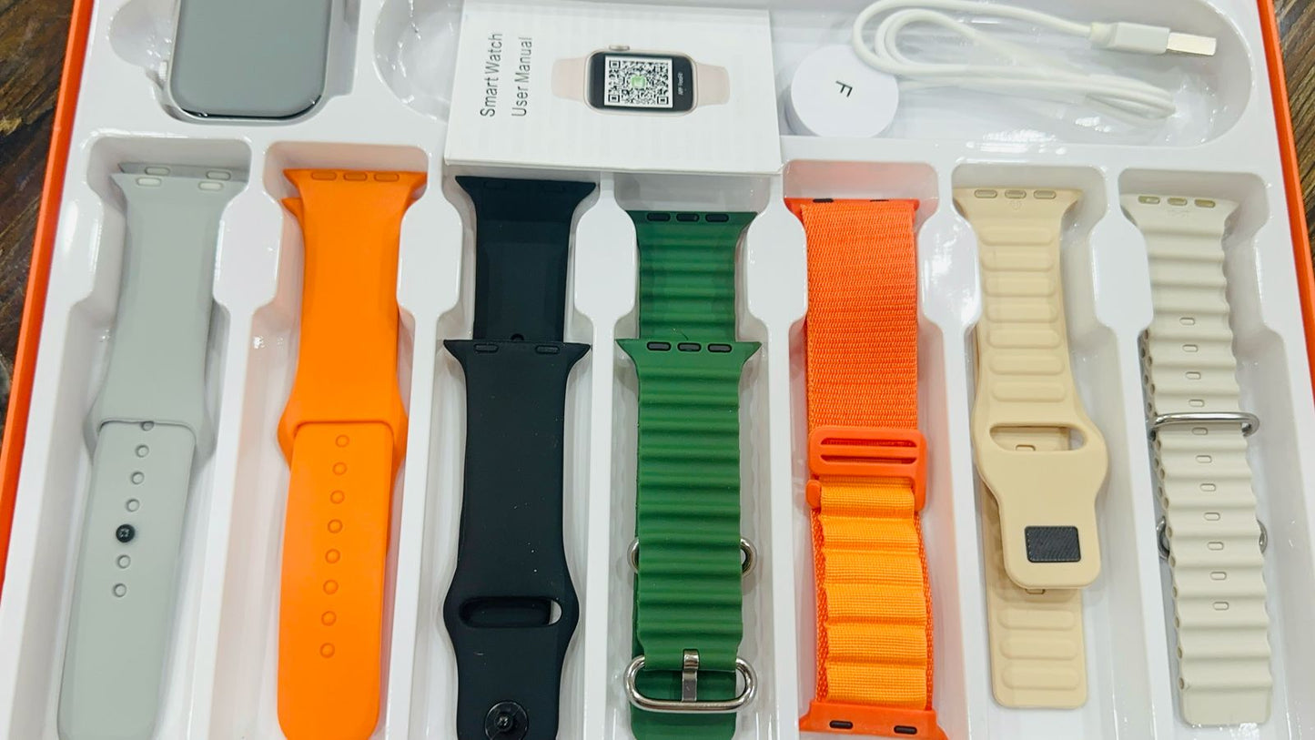 KW 13 MAX Watch with 7 Straps – All-in-One Smartwatch with HD Display & Sports Modes