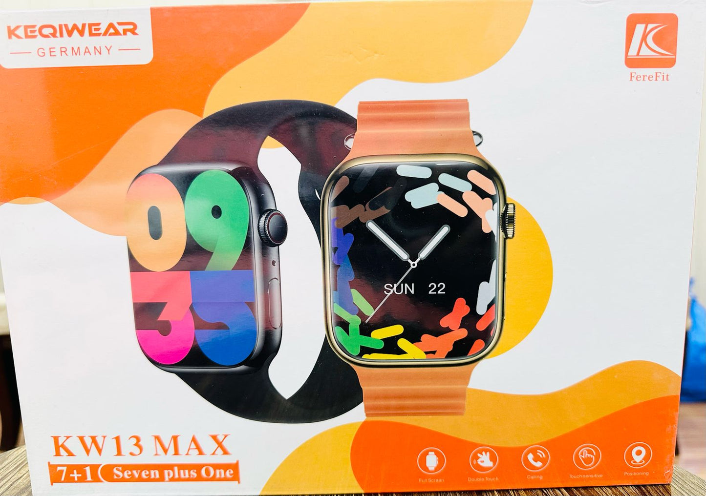 KW 13 MAX Watch with 7 Straps – All-in-One Smartwatch with HD Display & Sports Modes