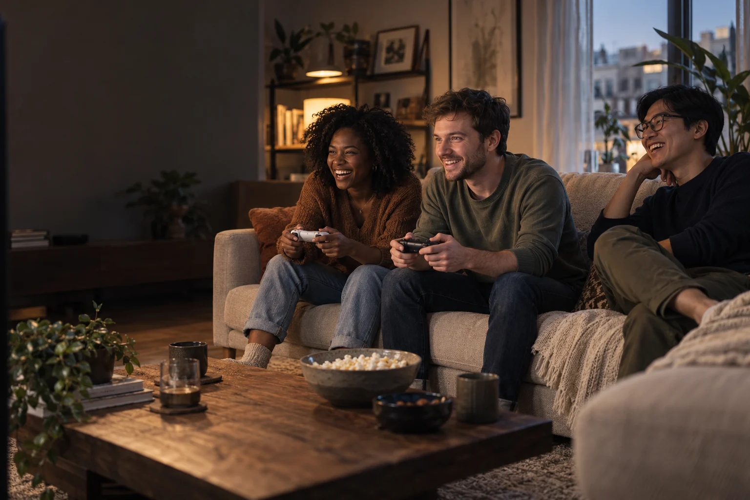 Friends enjoying a game together