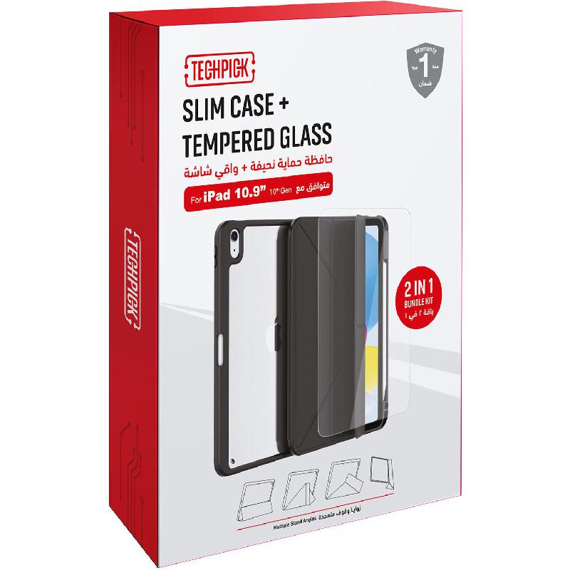 Techpick 2-in-1 Bundle Tablet Case with Screen Protector Black for iPad A16/iPad 10.9 10th Gen — view 2