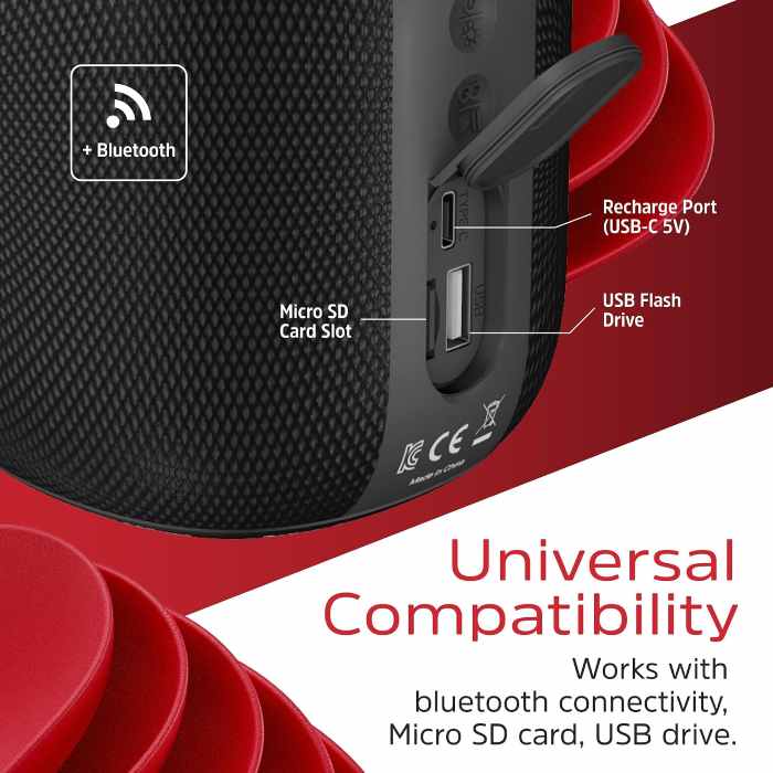 Enegizer 8W With RGB Lights Portable Bluetooth Speaker - Black — view 4