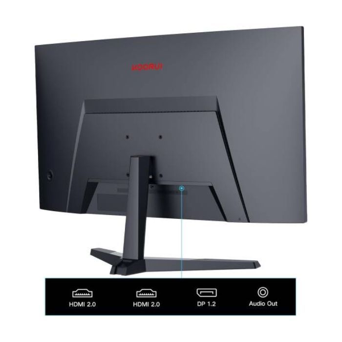 Koorui 24inch FHD 1080P Curved Gaming VA Monitor, 165Hz Refresh Rate, 1MS, Adaptive Sync, HDMI X2 /DP, Black - 24E6CA — view 4