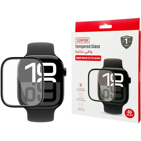 Techpick Curved Edge Curved Edge Design, Clear Smartwatch Screen Protector for Apple Watch Series 10 46