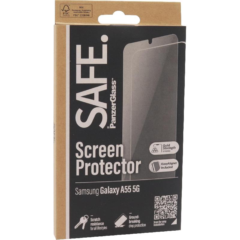 PanzerGlass SAFE Tempered Glass, Edge-to-Edge, Black Case Friendly Smartphone Screen Protector for Samsung Galaxy A55 5G — view 2