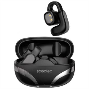 Porodo Soundtec Flexfit, Open-Ear Clip-on Wireless Earbuds- Black