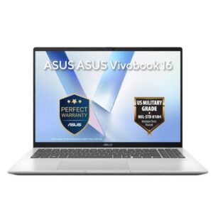 Asus Vivobook 16 Laptop, 16inch WUXGA Display, Intel Core Ultra 5 225H Processor, 16GB RAM, 512GB SSD, Windows 11 Home, Cool Silver, Backlit English & Arabic Keyboard, 1 Year Warranty