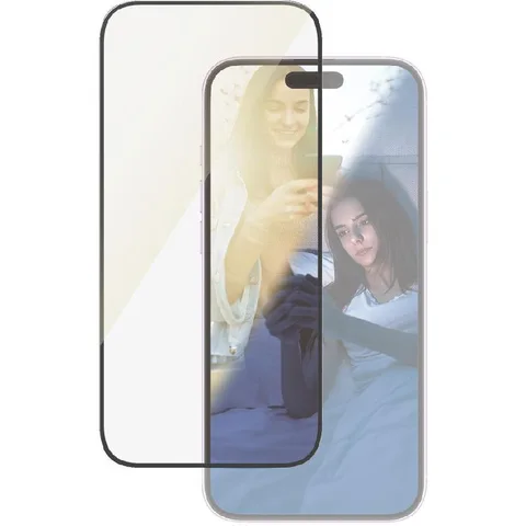 PanzerGlass Ultra-Wide Fit Tempered Glass, Anti-Reflective & Anti-Bluelight Smartphone Screen Protector for iPhone 16 Plus