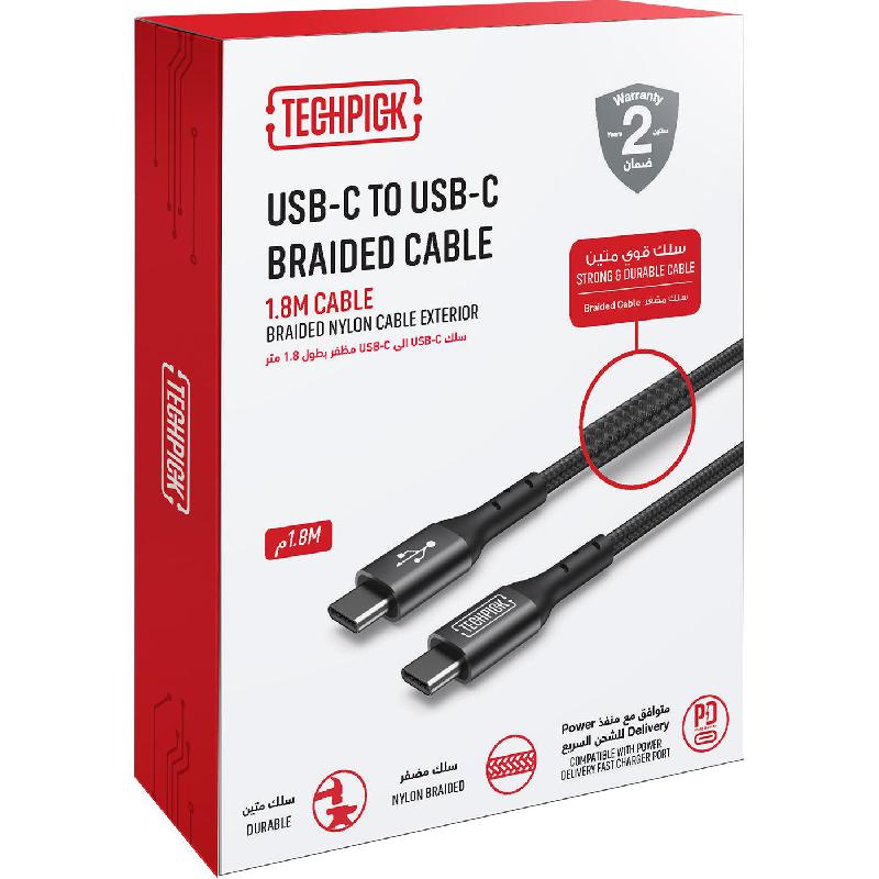 Techpick USB-C to USB-C Sync & Charge Cable 1.83 m ( 6.00 ft ) — view 2