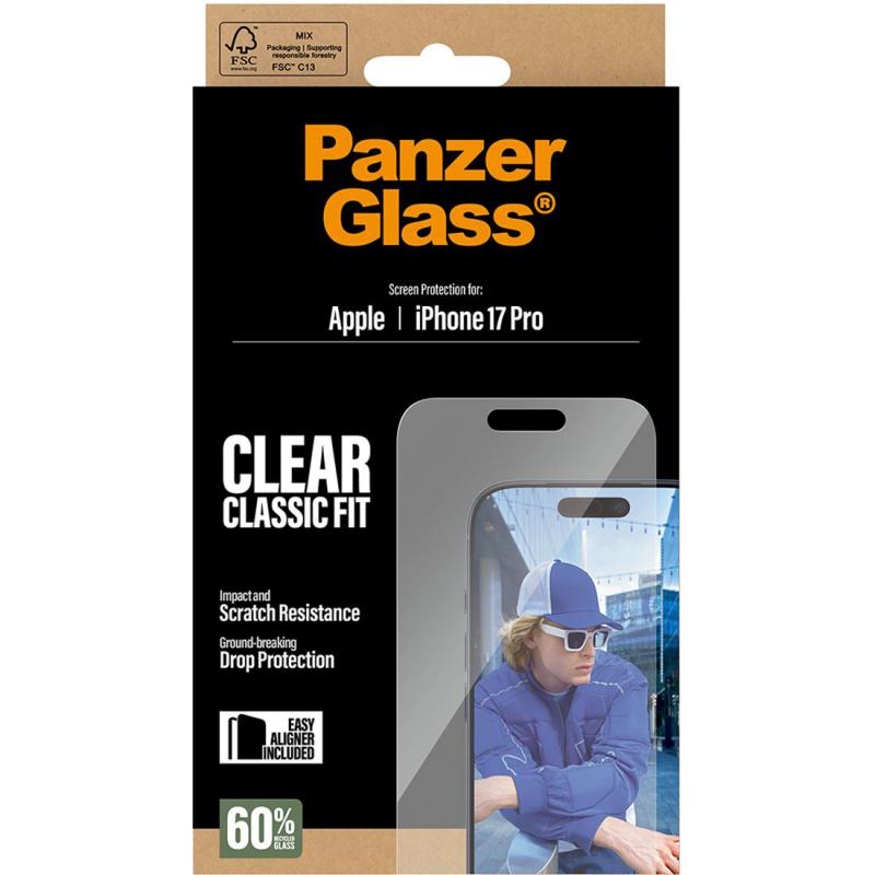 PanzerGlass Classic Fit Tempered Glass, Clear Smartphone Screen Protector for iPhone 17 Pro — view 3