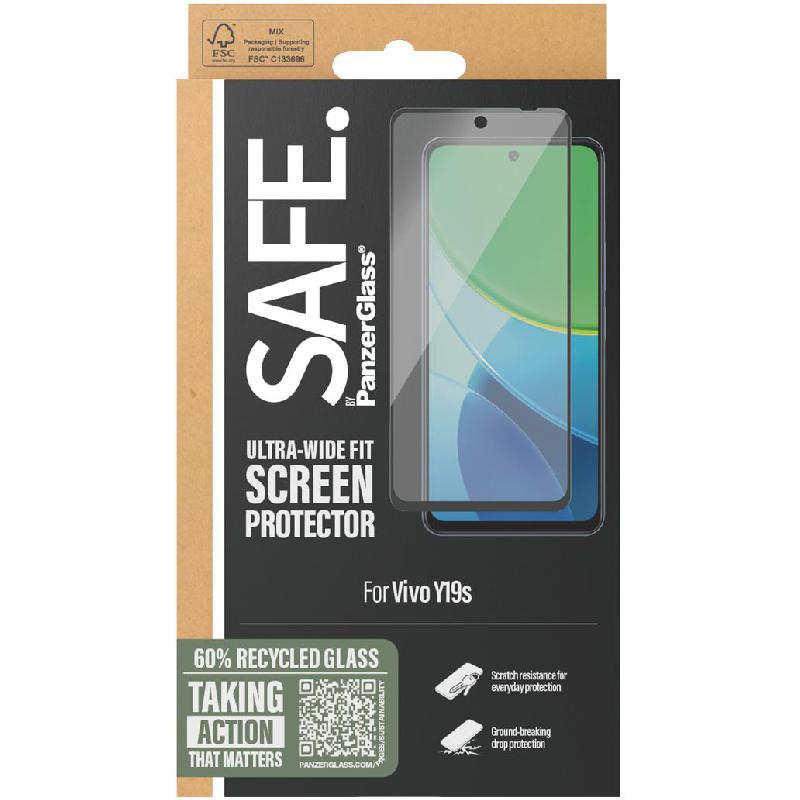 PanzerGlass SAFE Tempered Glass, Edge-to-Edge, Black Case Friendly Smartphone Screen Protector for vivo Y19s 4G — view 2