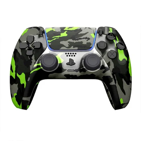 Customized Sony Dual Sense Gaming Controller For Ps5 & Ps5 Slim - Camouflage Neon Green New 2024 Design