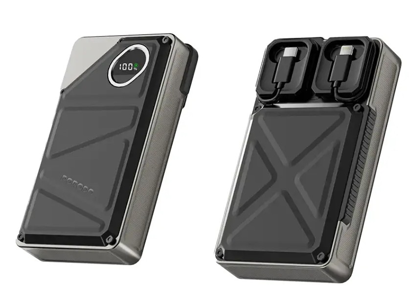 Porodo, 20000mAh Power Bank Built-In Type-C & Lightning