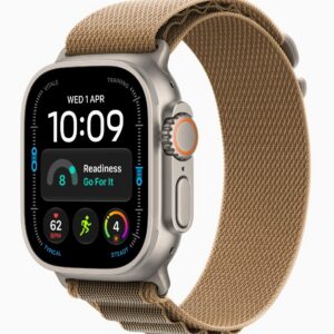 Apple Watch Ultra 4, GPS + Cellular, Natural Titanium Case with Desert Alpine Loop - L