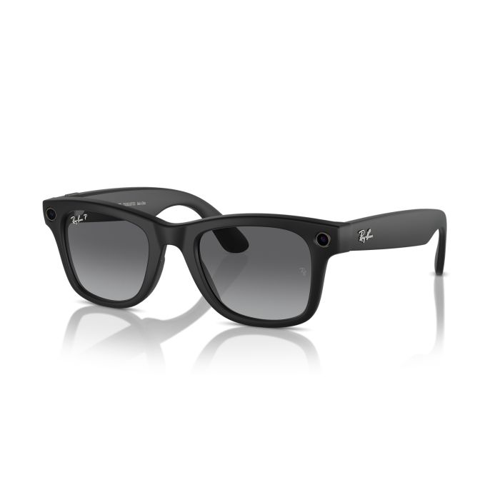 Ray-Ban Meta Gen 1 Wayfarer, F Matte Black/ LPolar Gradient Graphite Glasses, 53, RW4008