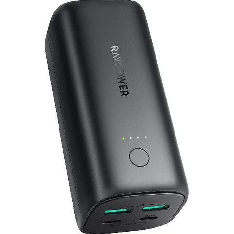 RAVPower PD Pioneer Power Bank Charger Fast Battery Charging 20000 mAh 4 USB (2X USB/2X USB-C)
