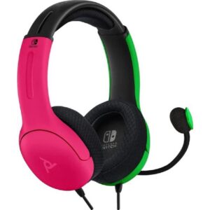 PDP LVL40 Over-Ear Headphones Wired Green/Pink
