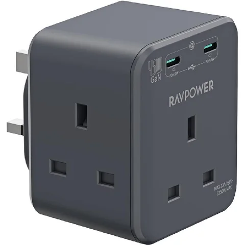 RAVPower RP-PC1066 Power Outlet Extender with 3 AC Outlets and 2 USB-C