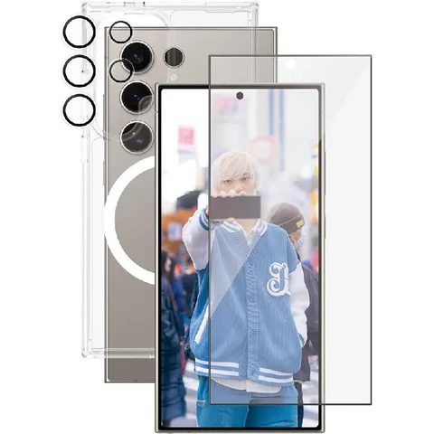PanzerGlass 3-in-1 Protection Pack Urban Combat Case + Screen Protector + Hoops Camera Lens Protector Smartphone Case Bundle