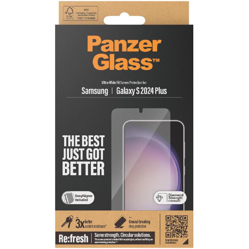 PanzerGlass Ultra-Wide Fit Tempered Glass Smartphone Screen Protector for Samsung Galaxy S24+