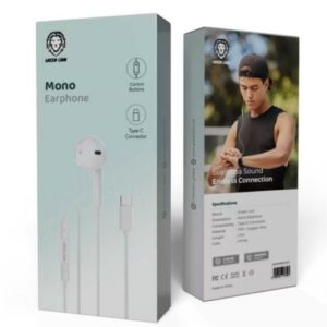 Green Lion Wired Mono Earphone with Lightning Connector - White