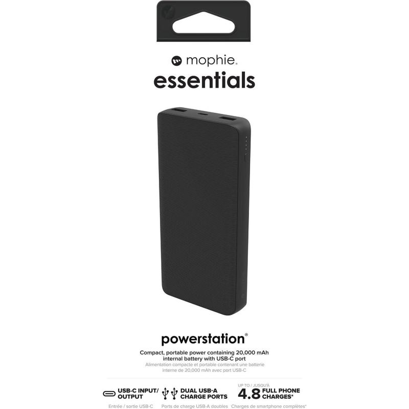 Mophie Essentials Power Bank Charger Fast Battery Charging 20000 mAh 3 USB (1X USB-C/2X USB) — view 4