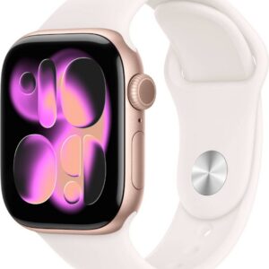 Apple Watch Series 11, GPS, 42mm, Rose Gold Aluminum Case with Light Blush Sport Band - M/L
