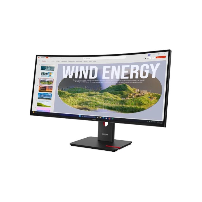 Lenovo Think Vision 34inch WQHD 3440X1440 Monitor, Anti-glare, DP, HDMI, USB-C, Tilt Adjustable - 64AEGAT1UK — view 3