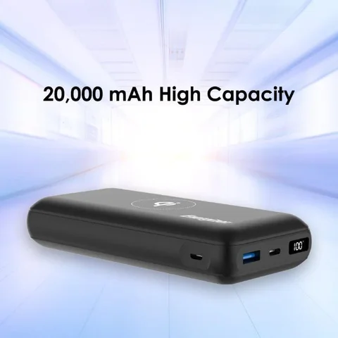 Energizer 20000 mAh Wireless Power Delivery Power Bank - Black
