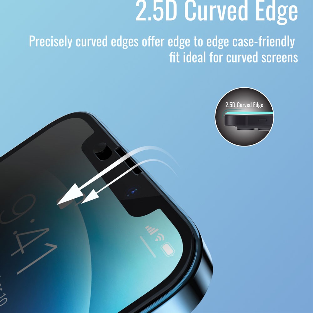 Promate Spyshield-I13MAX Matte Privacy Screen Protector for iPhone 13 Pro Max, Black — view 3