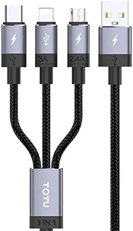 Totu1 Split To 3 Cable For Mobile Phone Cables Grey - B3B-004