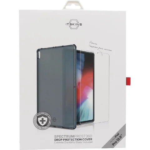 ITskins Spectrum Frost 360 Tablet Case with Screen Protector Black for iPad Pro 12.9 - 2018