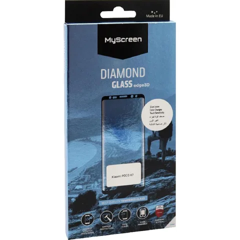 MyScreenPROTECTOR DIAMOND GLASS edge3D 3D, Black Smartphone Screen Protector for Xiaomi POCO X7