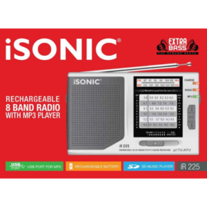 iSonic 8 Band Rechargeable Radio With Mp3 Player - Silver, (IR 225)