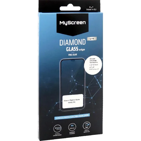 MyScreenPROTECTOR DIAMOND GLASS edge3D 3D, Black Smartphone Screen Protector for Xiaomi Redmi Note 14 5G/Redmi Note 14 4G