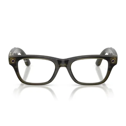 Ray-Ban Meta Blayzer Gen 2 Transparent Dark Olive Clear Lenses Smart Glasses 54Mm