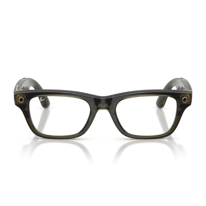 Ray-Ban Meta Blayzer Gen 2 Transparent Dark Olive Clear Lenses Smart Glasses 54Mm