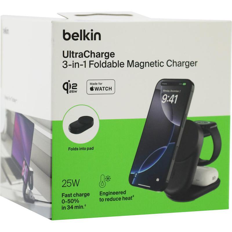 Belkin UltraCharge 3-in-1 Foldable Magnetic Charger with Qi2 25W — view 4