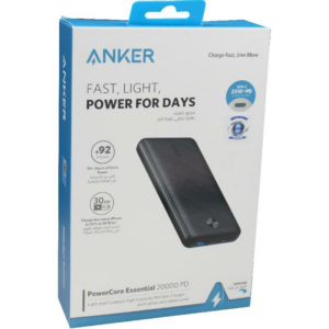 Anker PowerCore Essential Power Bank Charger Fast Battery Charging 20000 mAh Dual USB (1X USB/1X USB-C)