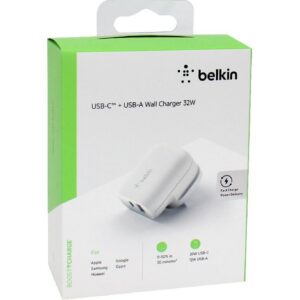 Belkin BoostCharge 32W USB-C PD + USB-A Wall Charger
