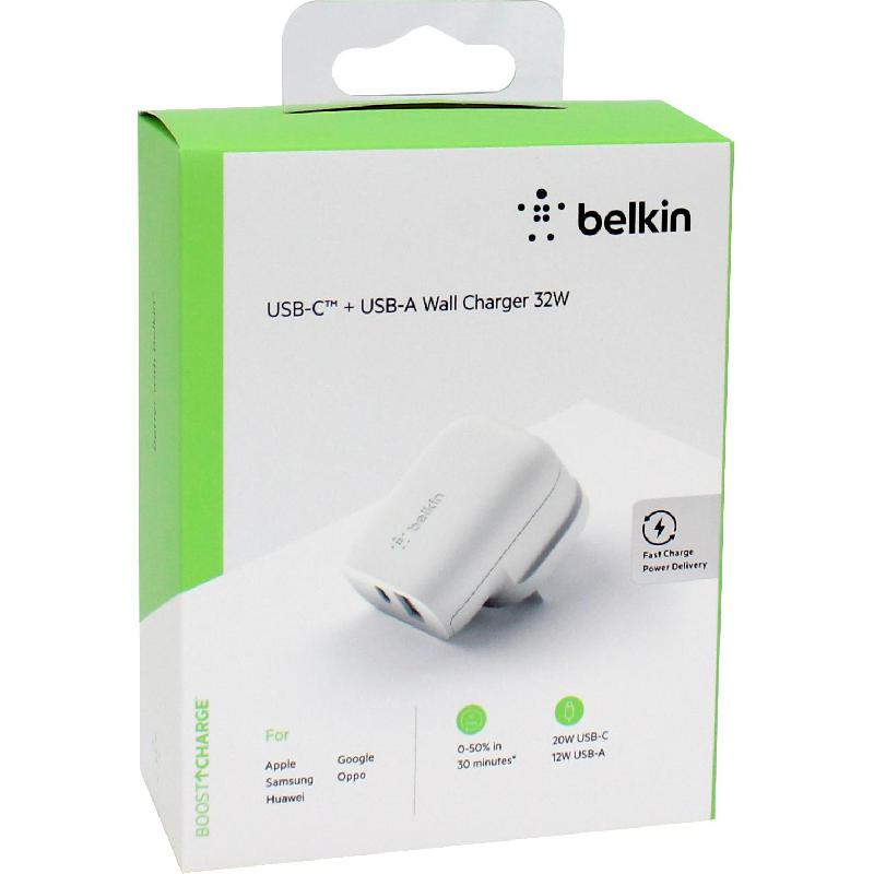 Belkin BoostCharge 32W USB-C PD + USB-A Wall Charger