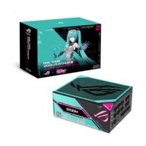 Asus ROG Thor Platinum III Hatsune Miku Edition Power Supply, 1200W, Fully Modular, ATX Form Factor, Magnetic OLED Display, Etched Modular Cables, 90YE00V6-B0NA00