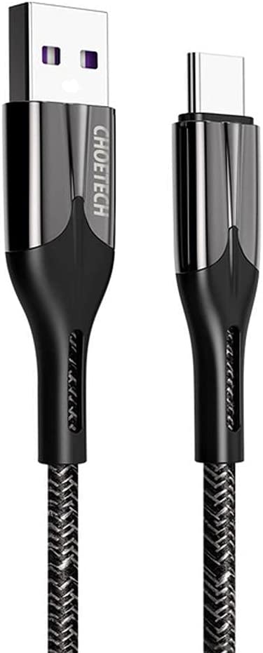 USB Choetech AC0013 5A Type-C Cable (1.2M)-(BLACK)-(AC0013-BK)