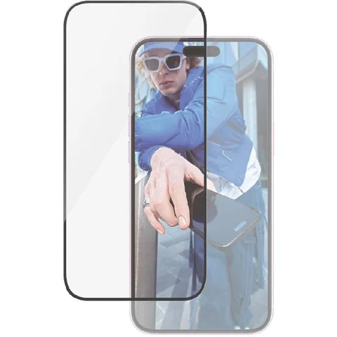 PanzerGlass Ultra-Wide Fit Tempered Glass, Clear Smartphone Screen Protector for iPhone 16 Plus