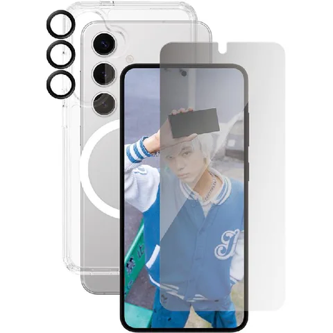 PanzerGlass 3-in-1 Protection Pack Privacy Screen Protector + Urban Combatector + Hoops Camera Lens Protector Smartphone Case Bundle