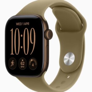 Apple Watch Series 12, GPS, 42mm, Dark Bronze Aluminum Case with Olive Sport Band - M/L