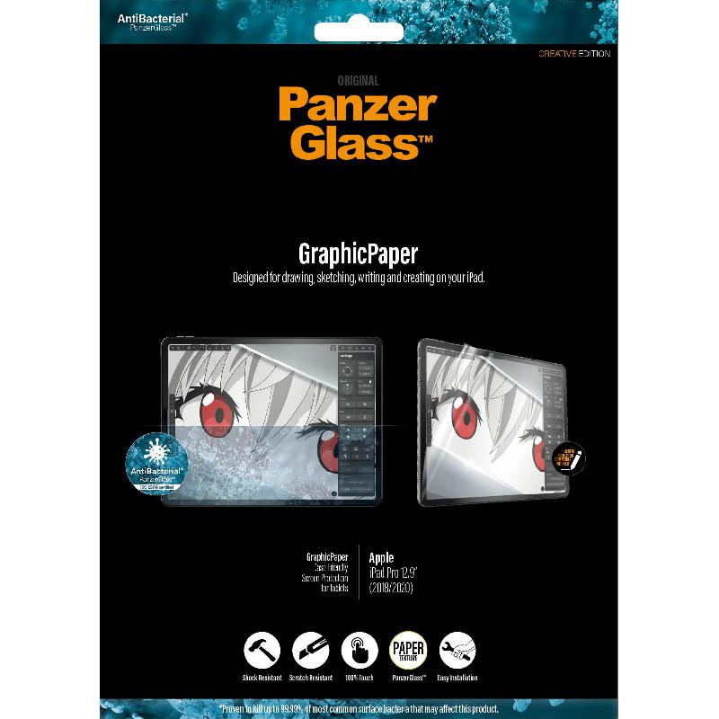 PanzerGlass GraphicPaper Paper Texture, Easy to Attach, Edge-to-Edge Case Friendly iPad Screen Protector for iPad Pro 12.9 - 2018/iPad Pro 12.9 - 2020