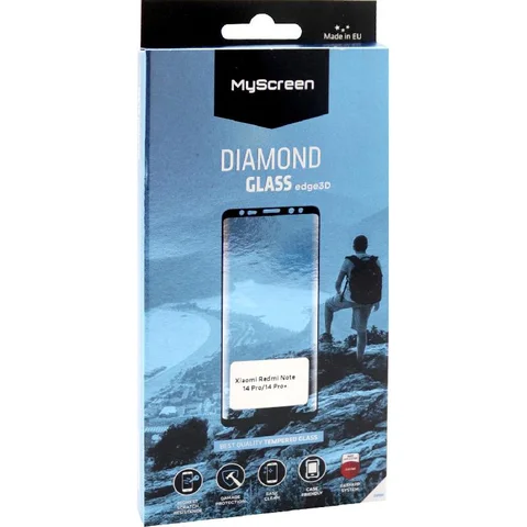 MyScreenPROTECTOR DIAMOND GLASS edge3D 3D, Black Smartphone Screen Protector for Xiaomi Redmi Note 14 Pro+ 5G/Redmi Note 14 Pro 5G