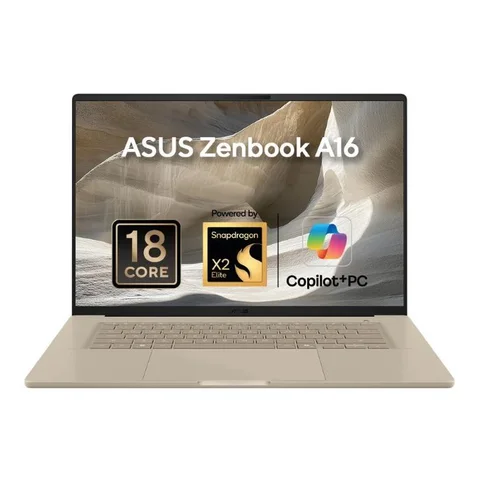 Asus Zenbook A16 UX3607OA Laptop, 16inch 3K OLED 120Hz Display, Snapdragon X2 Elite Extreme X2E94100 Processor, 48GB RAM, 1TB SSD, Windows 11 Home, Backlit English & Arabic Keyboard