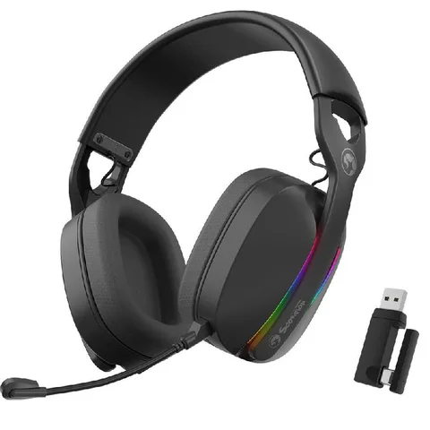 MARVO Pulz 70W Gaming Headset Wireless (2.4 GHz)/Bluetooth/Wired (3.5 mm) Black