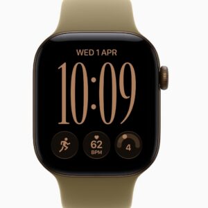 Apple Watch Series 12, GPS, 46mm, Dark Bronze Aluminum Case with Olive Sport Band - M/L